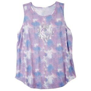 🚨DEAL! 440 Brisas Womens Screenprint Tie-Dye Scoop Neck Racerback Tank Large